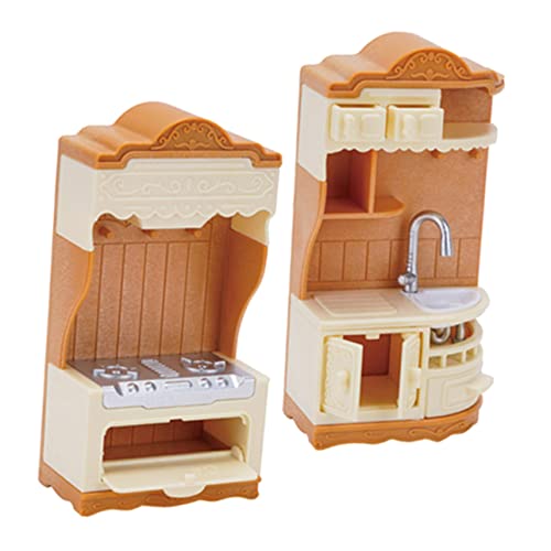 GARIOUANS 1 Satz Kabinettofenmodell Mini-Herd-tischmodell Mini-Dekoration Mini-Herd-tischdekoration Kleines Hauszubehör Mini-miniaturmöbel Miniaturofen Mini-verzierung Minischrank Plastik von GARIOUANS