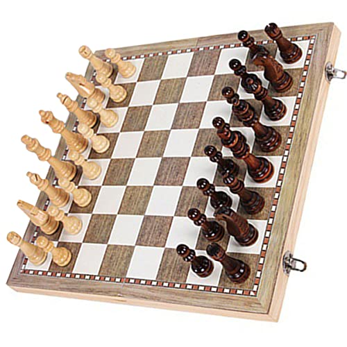 GARIOUANS 1 Satz Klappbares Schachbrett Set aus Holz für Schach Faltbar und Tragbar für Reisen und Strategisches GARIOUANS 1 Satz Klappbares Schachbrett Set aus Holz für Schach Faltbar und Tragbar für Reisen und Strategisches von GARIOUANS