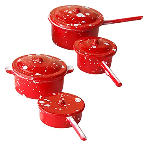 GARIOUANS 1 Satz Mini-Küchenzubehör Puppenhausmöbelzubehör Puppenhaus Topf klein Kochen Mini-Kochtopf von Simulationspfannen Mini-Hauskochgeschirr dekorative Miniaturtöpfe Metall rot GARIOUANS 1 Satz Mini-Küchenzubehör Puppenhausmöbelzubehör Puppenhaus Topf klein Kochen Mini-Kochtopf von Simulationspfannen Mini-Hauskochgeschirr dekorative Miniaturtöpfe Metall rot von GARIOUANS