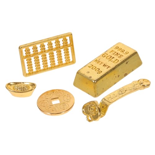 GARIOUANS 1 Satz Mini-Kunststoffbarren auslauf Outlet Cute Decor Dollhouse Accessories Miniature House Mini-Haushandwerk dekorativer Mini- Puppenhaus-Barren-Ornament Plastik Golden von GARIOUANS