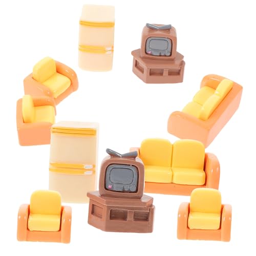 GARIOUANS 1 Satz Mini Möbeldekorationen Miniaturfernsehmodell Miniatursofa -Sessel mit Kissen Mini-Sofa Puppenhaus Miniatur Sessel Mini- -Bausatz Miniatur-Sofa-Foto-Requisite Kunstharz von GARIOUANS