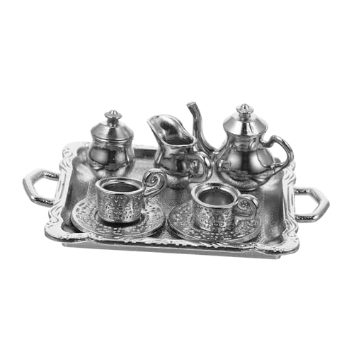 GARIOUANS 1 Satz Mini Tea Set Küchenmodell Mini-küchenutensilien Mini -teetassen Miniatur-wasserkocher-Modell Mini-teetasse Dekorationszubehör Für Puppenhäuser Legierung Silber GARIOUANS 1 Satz Mini Tea Set Küchenmodell Mini-küchenutensilien Mini -teetassen Miniatur-wasserkocher-Modell Mini-teetasse Dekorationszubehör Für Puppenhäuser Legierung Silber von GARIOUANS