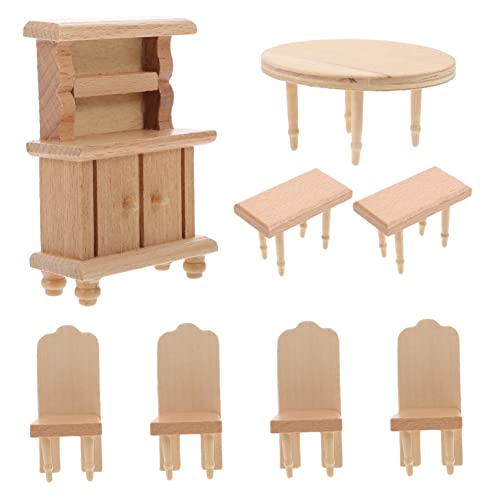 GARIOUANS 1 Satz Miniaturmöbel Set für Puppenhäuser Teiliges Zubehör mit Tisch Stühlen und Hockern für Rollenspiele und Kreative Aktivitäten für Ab Jahren von GARIOUANS