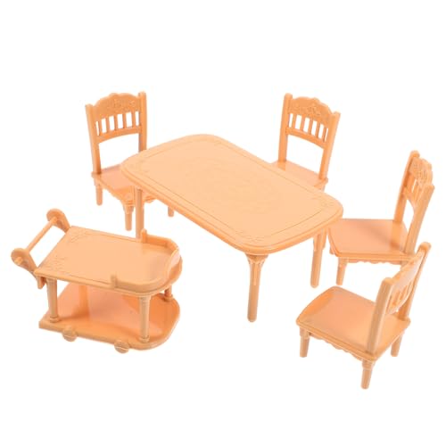 GARIOUANS 1 Satz Modell Esstisch und Stuhl puppenhaus zubehör Miniatur-Puppenhauszubehör Puppenhaus-Miniaturstuhl Miniaturmöbelmodell Miniaturstühle für Puppenhaus Mini -Hausmöbel Plastik von GARIOUANS
