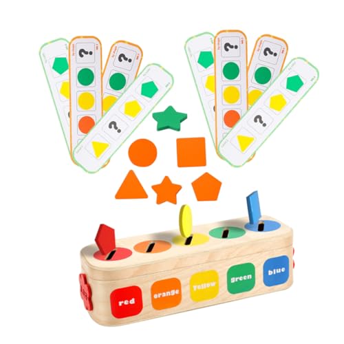 GARIOUANS 1 Satz Montessori Holzspielzeug Geometrisches Formen und Farbensortierspiel für Kleinkinder Pädagogisches Lernspielzeug Feinmotorik und Farbenverständnis von GARIOUANS