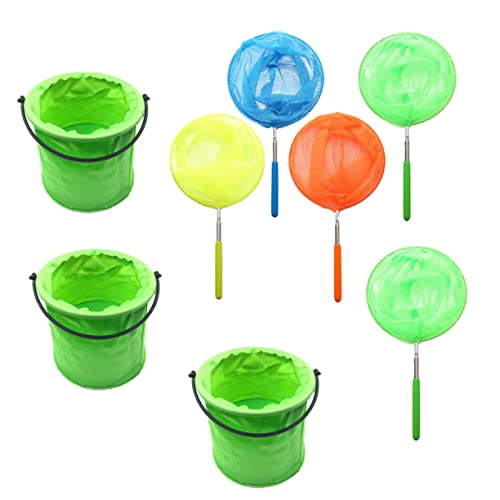 GARIOUANS 1 Satz Teleskop Kescher Set Netz mit Aufbewahrungseimern für Insekten und Schmetterlinge Robustes und Material für Outdoor Spielaktivitäten Zufällige Farbe Zufällige Farbe von GARIOUANS
