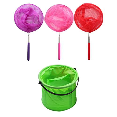 GARIOUANS 1 Satz Teleskopisches Fischernetz Set für Teiliges Set mit Netz und Faltbarem Eimer Zufällige Farbe für Outdoor Aktivitäten und Naturerkundung Zufällige Farbe Zufällige Farbe von GARIOUANS