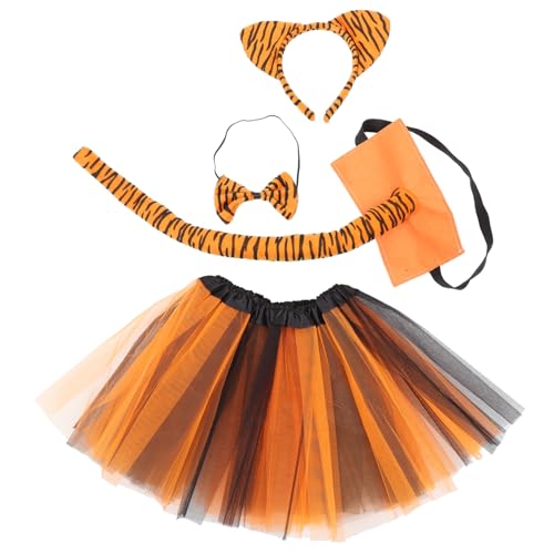 GARIOUANS 1 Satz Tiger Kopfschmuck mit Fliege und Rock Cosplay für Karneval Halloween und Kinderpartys Bequem und Anpassbar aus Weichem Material für Stundenlangen Tragekomfort GARIOUANS 1 Satz Tiger Kopfschmuck mit Fliege und Rock Cosplay für Karneval Halloween und Kinderpartys Bequem und Anpassbar aus Weichem Material für Stundenlangen Tragekomfort von GARIOUANS