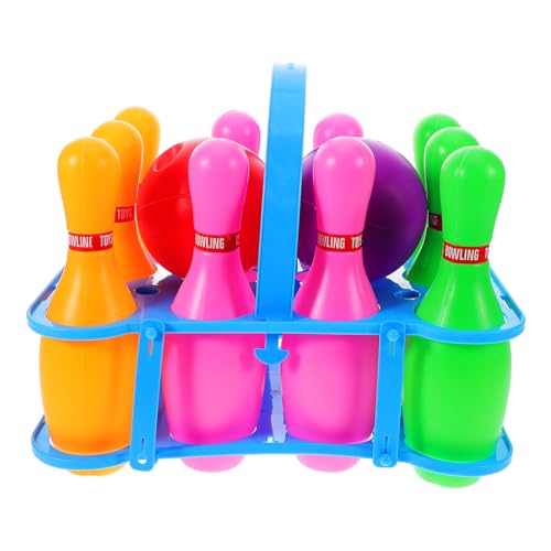 GARIOUANS 1 Set Kinder Bowling-Set Zum Spielen Im Innen- Und Außenbereich, Kunststoff-pins, Bälle, Bowling-Spielzeug, Freizeitsport-Spielzeug, Indoor-Bowling-pin-Spielzeug von GARIOUANS