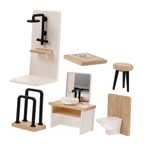 GARIOUANS 1 Set Simulierte Kleine Möbel Mini Toilette Puppenhaus Dekore Miniatur Duschzubehör Mini Möbel Puppenhaus Toilette Miniatur Badezimmer Holz Puppenhaus Möbel Kunststoff GARIOUANS 1 Set Simulierte Kleine Möbel Mini Toilette Puppenhaus Dekore Miniatur Duschzubehör Mini Möbel Puppenhaus Toilette Miniatur Badezimmer Holz Puppenhaus Möbel Kunststoff von GARIOUANS