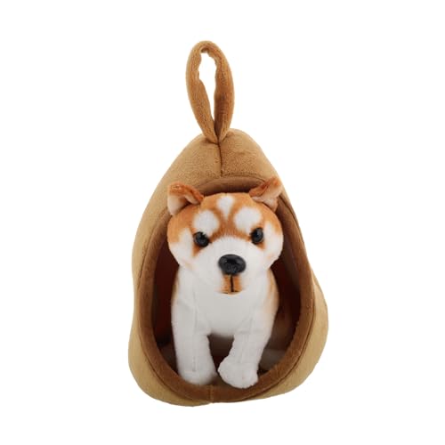 GARIOUANS 1 Set Welpe Stoffed Puppe Realistisch Sitzend Akita Hund Plüsch Spielzeug Weiche Und Plüsch Interaktive Hund Für Kinder Bettauto Welpen Plüschspielzeug von GARIOUANS