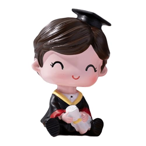 GARIOUANS 1 Stück Abschlussofen Figur Wackelnde Deko für Auto Kuchen Junge Tortenstecker Schreibtischornament für Abschlüsse Hochzeiten Feiern Hochwertige Resin Dekoration für Kinderzimmer von GARIOUANS