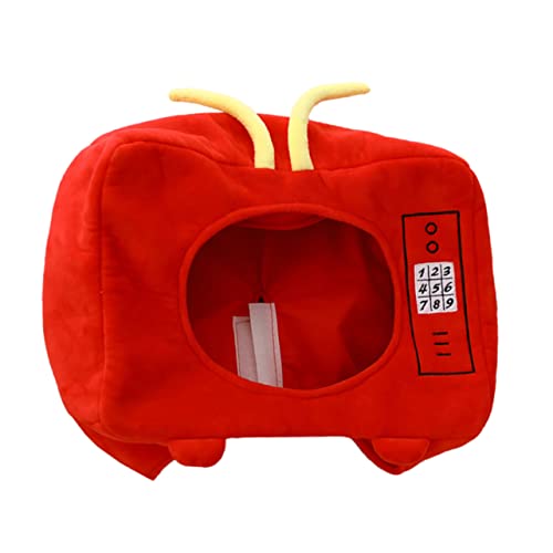 GARIOUANS 1 Stück Fernseher Design Plüschhut Lustige Kopfbedeckung für Partys Karneval Cosplay Rot GARIOUANS 1 Stück Fernseher Design Plüschhut Lustige Kopfbedeckung für Partys Karneval Cosplay Rot von GARIOUANS