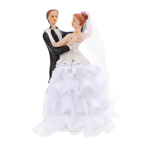 GARIOUANS 1 Stück Schmuck Für Braut Und Bräutigam Essbar Tortendekoration Zum Hochzeitstag Paar Figur Kuchen Hochzeitstorte Topper Brautkuchendeckel Hochzeitsdekoration Harz von GARIOUANS