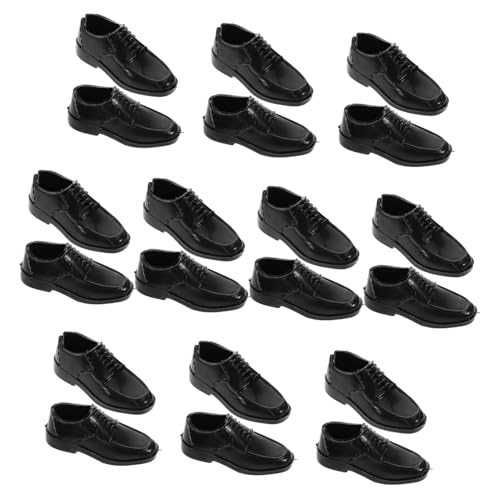 GARIOUANS 10 Paare Miniatur Herrenschuhe Maßstab Plastische Puppenschuhe für Puppen Flache Modellschuhe Präzise Passform Vielfältige Sammler Dekoration von GARIOUANS
