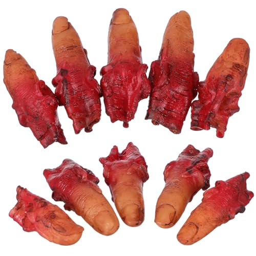 GARIOUANS 10 Stück Brachfingerspielzeug gebrochene Finger abgetrennte Finger Überraschung Streich Horror -Requisiten UV Halloween Foto Requisiten Abgetrennte Handprop Halloween-Versorgung pp von GARIOUANS
