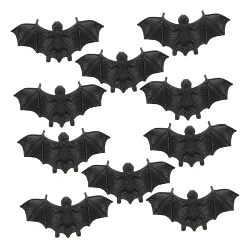 GARIOUANS 10 Stück Halloween-Dekorationen Halloween-Handwerk Miniatur-Halloween Gummischläger Halloween -fensteraufkleber Halloween Fledermäuse Plüsch Halloween-minispielzeug Black Plastik von GARIOUANS
