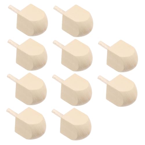 GARIOUANS 10 Stück Holzkreisel Blanker Holzkreisel Chanukka Dekorationen DIY Blanke Holzdreidel Chanukka Aktivitätssets Chanukka Ornament Dreidel Blanke Dreidel Spielzeuge Khaki von GARIOUANS