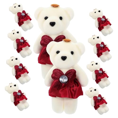 GARIOUANS 10 Stück Kuscheltiere Hochzeitsdeko Plüschbären für Brautauto und Blumenstrauß Niedliche Geschenkideen für Hochzeit und Jahrestag Weiche Dekoration für Wohnzimmer und Schlafzimmer von GARIOUANS