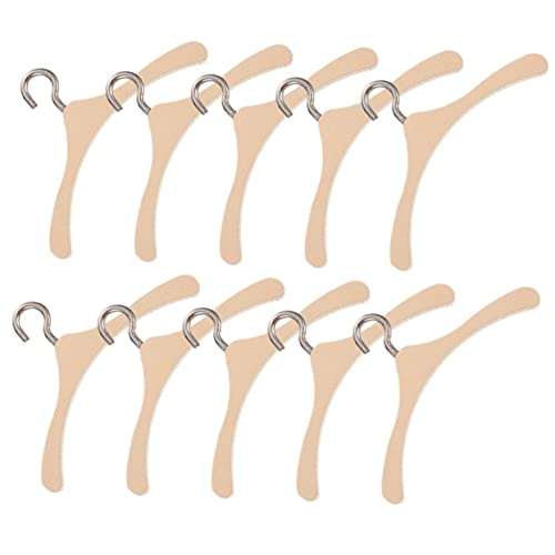 GARIOUANS 10 Stück Mini Holz Puppen Kleiderbügel für Puppenschränke Puppenkleidung Spielzeugzubehör Kreative Dekoration für Miniatur Landschaften von GARIOUANS