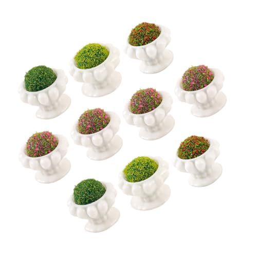 GARIOUANS 10 Stück Mini-Pflanzenmodell Miniaturhauszubehör Verzierungen für Bonsai-Modelle Miniatur-Landschaftsdekor Mini- -Ornament-Miniaturen Mini -Hausdekorationen Harz Grün von GARIOUANS
