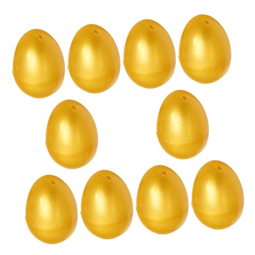 GARIOUANS 10 Stück Öffne Das Golden Egg Gacha Kücheneier Künstliche Gefälschte Eier -DIY-Eier-Sinn Vortäuschen Eier Für Spielküche Eier Ostereibehälter Plastik von GARIOUANS