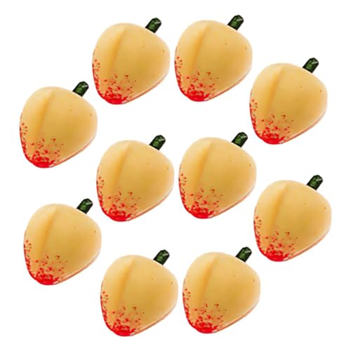 GARIOUANS 10 Stück Simulierte Obstverzierungen Mini-Obst Pfirsichdekorationen Mini-Gelb-Pfirsich-Modell Obst-Thema-Pfirsich-Dekoration Kunstobst aus der Küche Miniaturfutter Harz von GARIOUANS