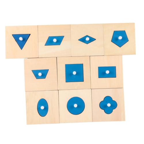 GARIOUANS 10 Stück Teiliges Holz Bausteine Geometrische Formen Lernspielzeug für Kleinkinder Fördert Farberkennung Motorische Fähigkeiten und Spielerisches Lernen Sicher mit Abgerundeten von GARIOUANS