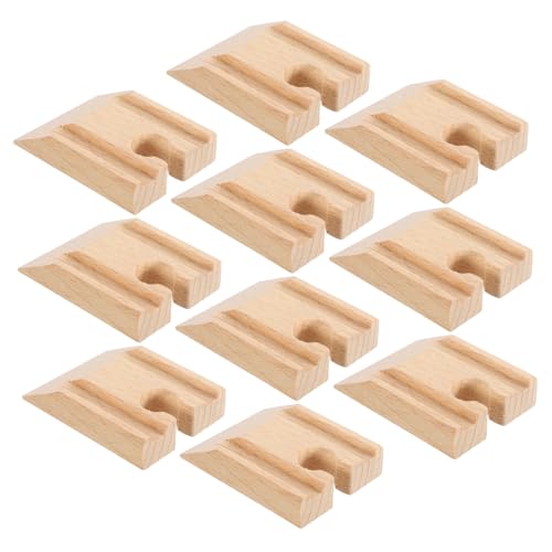 GARIOUANS 10 Stück Teiliges Holzschienen Adapter Holzeisenbahn Stabile Bruchfeste Gleisverbinder Einfach zu Montieren Leichtes DIY Zubehör für Eisenbahn Modell und Spielszene von GARIOUANS