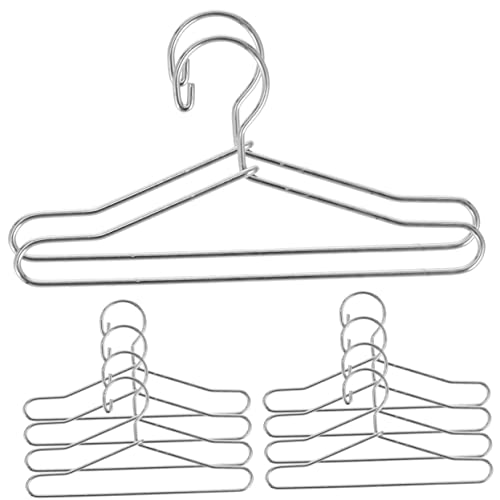 GARIOUANS 10 Stück Teiliges Mini Metall Kleiderbügel für Puppen Silberne Mini Kleiderbügel Kompakt und Leicht für Puppenkleider Puppenhaus Accessoires Praktische Aufbewahrung für von GARIOUANS