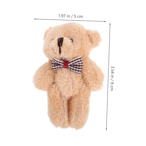GARIOUANS 10 Stück Teiliges Mini Plüschbär mit Karierten Schleifen Handgefertigte Niedliche Miniatur Kuscheltier Anhänger für Schlüsselbund Tasche und Geschenkdekoration von GARIOUANS
