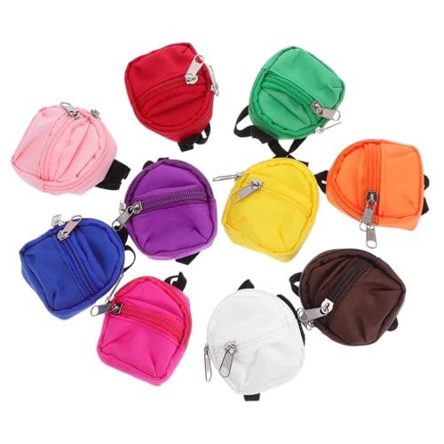 GARIOUANS 10 Stück Teiliges Mini Reißverschluss Rucksack für Puppen Niedliche Miniatur Schulranzen Leicht Strapazierfähig für Fantasievolles und Puppenzubehör von GARIOUANS