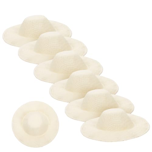 GARIOUANS 10 Stück Teiliges Mini Strohhut für Puppen DIY Bastelbedarf Handgefertigte Kleine Natürliche Strohhüte für Puppendekoration Wohnaccessoires und Miniaturhäuser von GARIOUANS