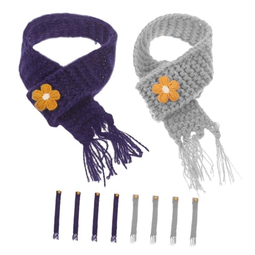 GARIOUANS 10 Stück Teiliges Mini schal Puppen und Dekoration Verstellbare Weiches Strickmaterial in Marineblau und Kawaii Puppenzubehör für DIY und Party Vielseitig Verwendbar von GARIOUANS