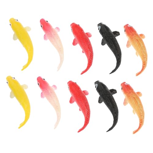 GARIOUANS 10 Stück Teiliges Miniatur Karpfen Figuren Aquarium Dekoration Kunststofffische Wasserfest Farblich Sortiert für Fischbecken Teichdeko Innen Außen GARIOUANS 10 Stück Teiliges Miniatur Karpfen Figuren Aquarium Dekoration Kunststofffische Wasserfest Farblich Sortiert für Fischbecken Teichdeko Innen Außen von GARIOUANS