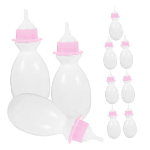 GARIOUANS 10 Stück Teiliges Puppenfütterungs Realistische Milchflaschen für Rollenspiele und Puppenhaus Zubehör Sicheres Plastikmaterial für Stundenlangen Spielspaß von GARIOUANS