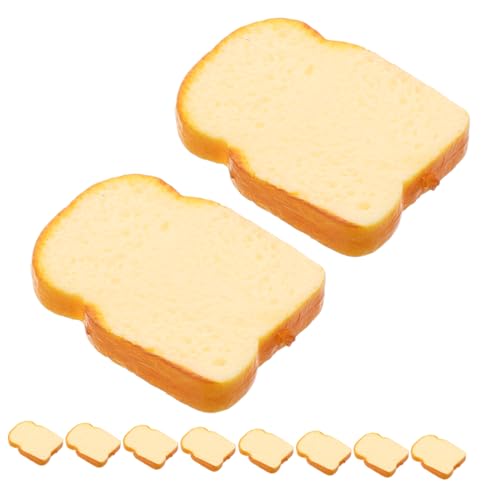 GARIOUANS 10 Stück Teiliges Realistische Toastscheiben Deko Detailgetreue Bäckerei Requisiten für Küche Party Fotografie Naturgetreue Kunstbrot Scheiben für Heimdekoration von GARIOUANS