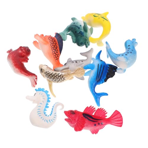 GARIOUANS 10 Stück Teiliges Set Lebensnaher PVC Miniatur Meerestiere Figuren Einschließlich Leichtes Robustes Badespielzeug und Lernspielzeug für Fotorequisite und Kreative Dekoration von GARIOUANS