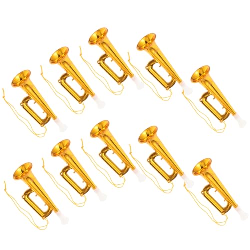 GARIOUANS 10 Stück Teiliges Trompeten Spielzeugset aus Robustem Abs Leichte Musikinstrument Modelle für Cheer Prop für Partys Weihnachtsfeiern und Schulveranstaltungen Fördert Musikalisches von GARIOUANS