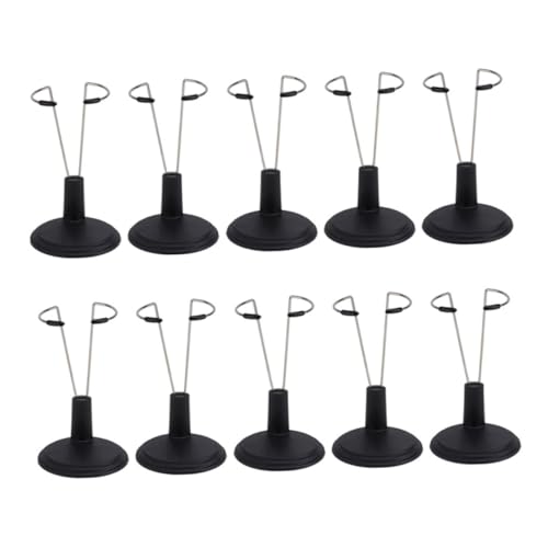 GARIOUANS 10 Stück Teiliges Verstellbares Action-Figur Display Ständer Schwarze Puppenhalterung Höhe Flexibel für Sammler Sicheres Figurenständer Basissystem für Tisch Vitrinenpräsentation von GARIOUANS