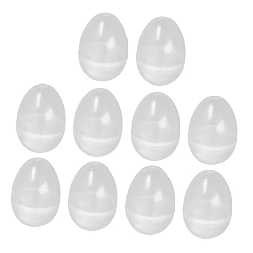 GARIOUANS 10 Stück Transparente Befüllbare Ostereier Leere Kunststoff Eier für Kreative Ostern Dekorationen für Ostereiersuche und Diy Malaktivitäten Transparent GARIOUANS 10 Stück Transparente Befüllbare Ostereier Leere Kunststoff Eier für Kreative Ostern Dekorationen für Ostereiersuche und Diy Malaktivitäten Transparent von GARIOUANS