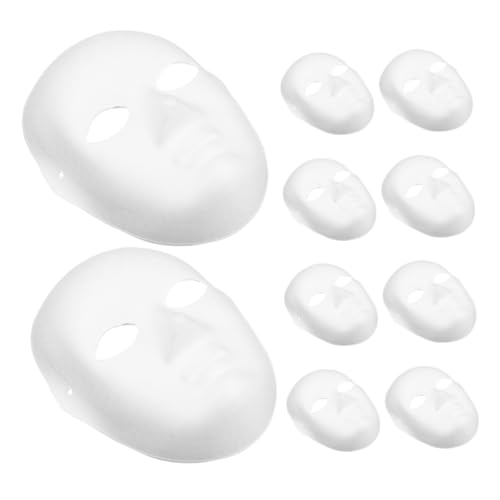 GARIOUANS 10 Stück Weiße Papiermasken zum Bemalen DIY Blanke Theatermasken aus Leichtem Papierpulp Atmungsaktiv und Komfortabel für Karneval Maskerade Halloween Kostümpartys und Kreative von GARIOUANS