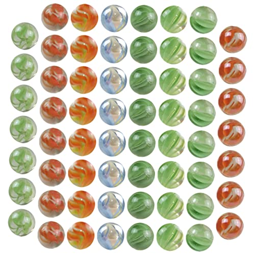 GARIOUANS 100 Stück Glasmurmeln für Deko für Aquarien Pflanzentöpfe und Murmelspiele Große Farbenfrohe Glaskugeln für Kreatives und Verschönerung Zufällige Farbe von GARIOUANS