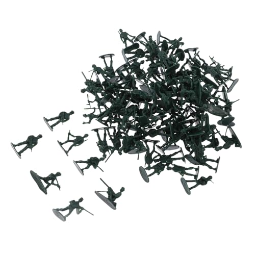 GARIOUANS 100 Stück Mini-Soldatenmodell Soldatenspielzeug Minifiguren winzige Figuren Armeemänner Actionfiguren kleine Soldatenmodelle Soldatenfiguren Miniaturmodell Mini -Figur Plastik Grün von GARIOUANS