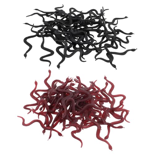 GARIOUANS 100 Stück Realistische Spielzeugschlangen Halloween Deko Flexible Fake Snakes für Party Füller und Lernspielzeug für von GARIOUANS