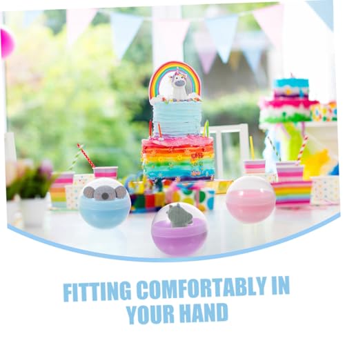 GARIOUANS 100 Stück Teiliges Halbtransparente Macaron farbene Füllbare Kunststoffkugeln für Greiferautomaten Bastelbehälter Spielzeugkapseln Vielseitig Einsetzbar für Süßigkeiten und von GARIOUANS