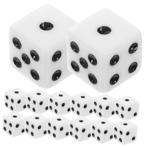 GARIOUANS 100 Stück Weiße Acryl Würfel für Spiele Party Zubehör Langlebige Unterhaltung Würfel mit Schwarzen Punkten Geeignet für Brettspiele Familienfeiern und Baraktivitäten GARIOUANS 100 Stück Weiße Acryl Würfel für Spiele Party Zubehör Langlebige Unterhaltung Würfel mit Schwarzen Punkten Geeignet für Brettspiele Familienfeiern und Baraktivitäten von GARIOUANS