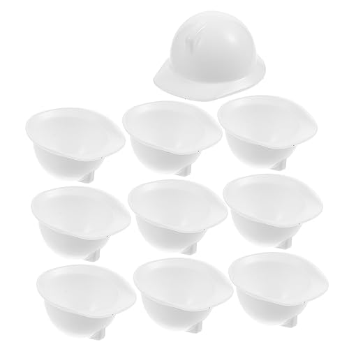GARIOUANS 10Stücke Mini Bauhelm Teiliges Puppenzubehör für Kreative Spielideen Realistisches Design aus Leichtem für Puppenhäuser und Dekoration von GARIOUANS