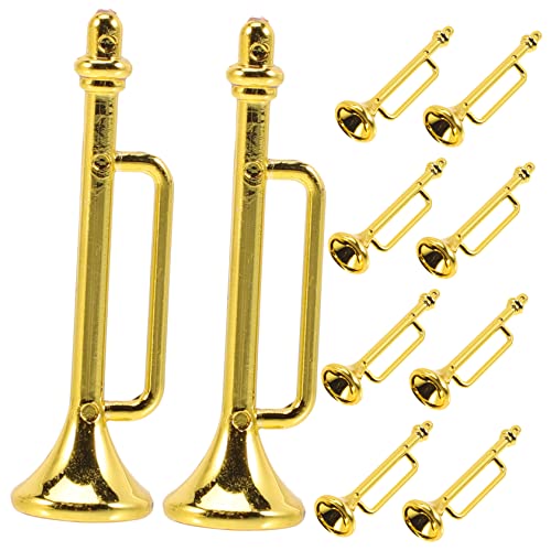 GARIOUANS 10Stücke Teiliges Musikinstrument Trompete für Puppenhaus Dekoration Realistische Miniaturinstrumente Kreativität und Vorstellungskraft GARIOUANS 10Stücke Teiliges Musikinstrument Trompete für Puppenhaus Dekoration Realistische Miniaturinstrumente Kreativität und Vorstellungskraft von GARIOUANS
