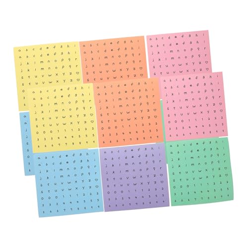 GARIOUANS 12 Blatt Handbuch-Aufkleber Deko Scrapbooking-handwerksaufkleber Aufkleber Mit Zahlenbuchstaben Selbstklebende Bastelaufkleber Alphabet-Aufkleber Für Scrapbooking Kartenaufkleber von GARIOUANS
